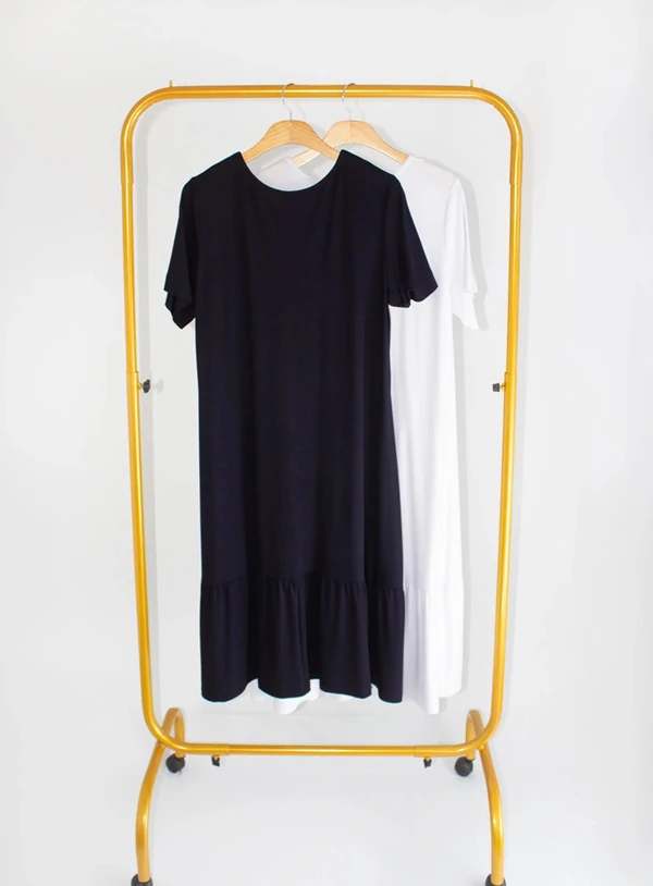 Vestido em Malha Plus Size Com Franzido