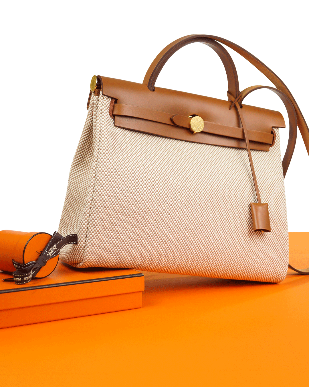 FotoHermès Herbag Zip 31 – Écru Beige & Naturel Sable