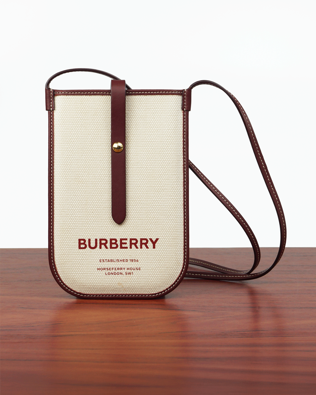 FotoPhone Case Burberry Tan Anne Canvas Burgundy