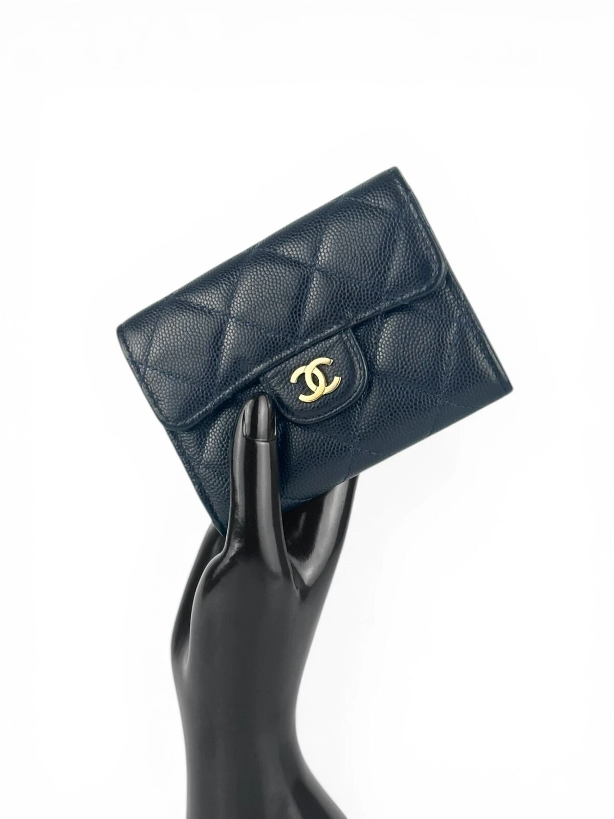 FotoCarteira Chanel Caviar Navy Blue