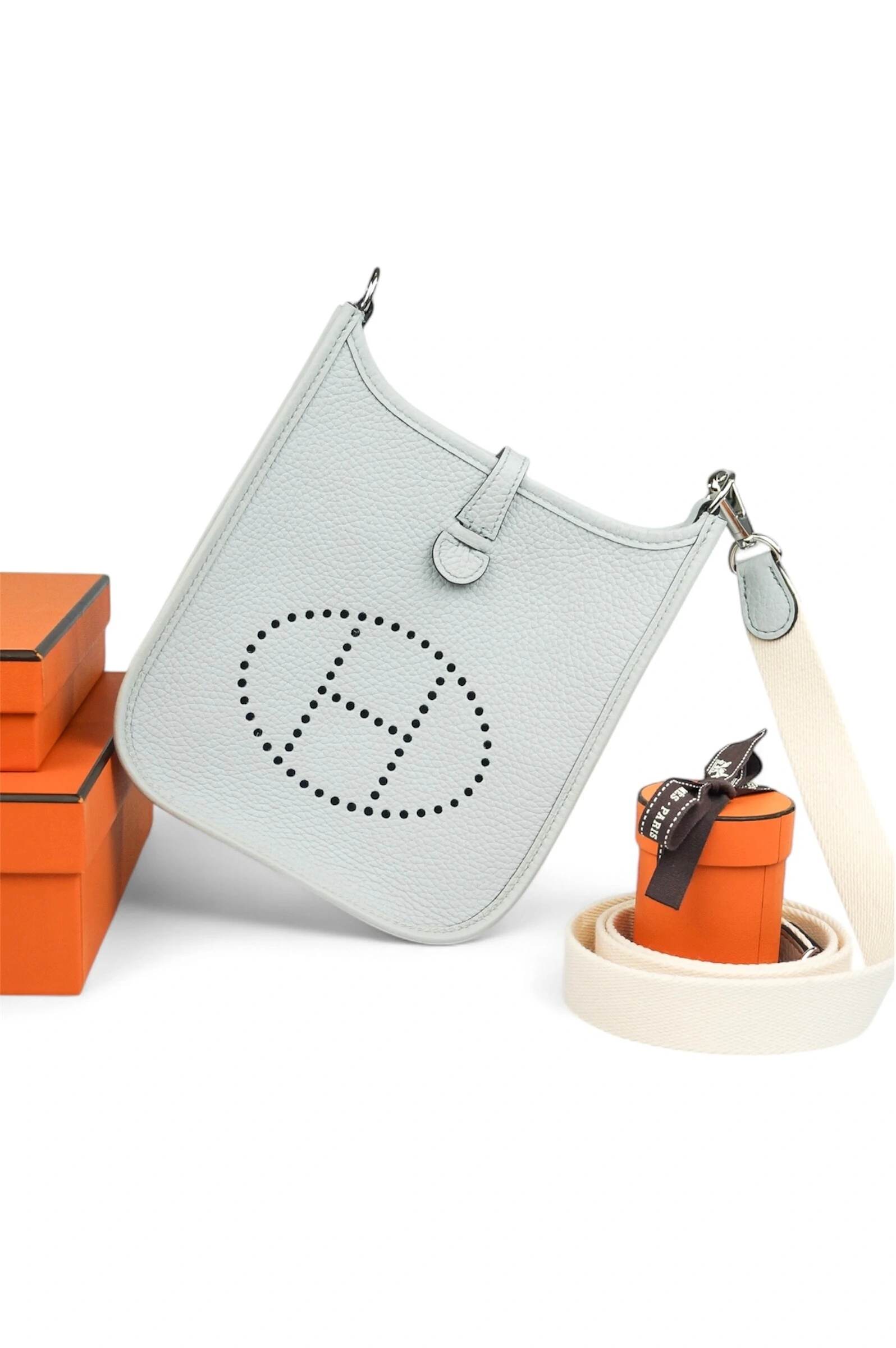 FotoBolsa Hermès Mini Evelyne 18 Baby Blue Clemence