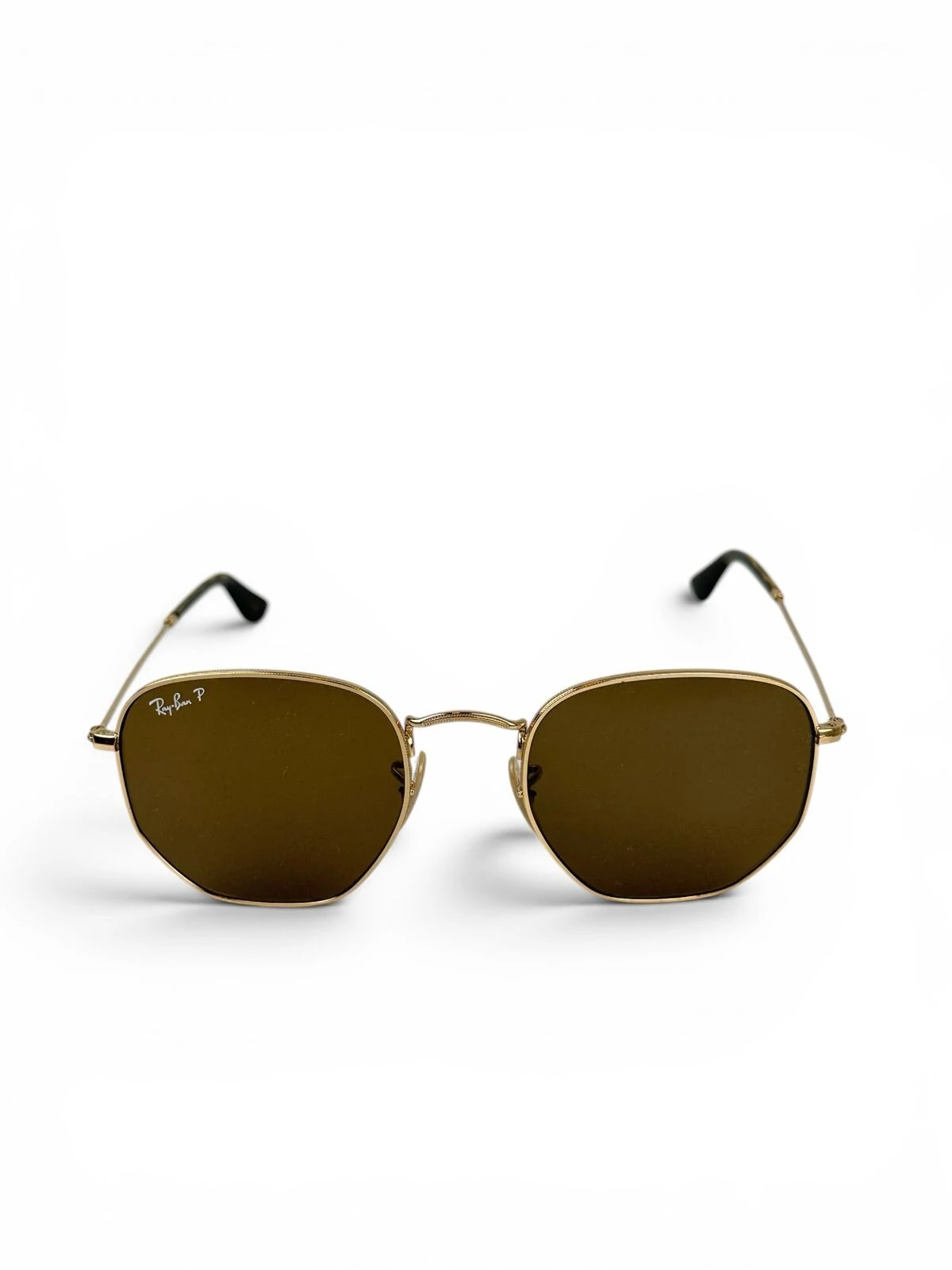FotoÓculos De Sol Ray-Ban Hexagonal Dourado Marrom