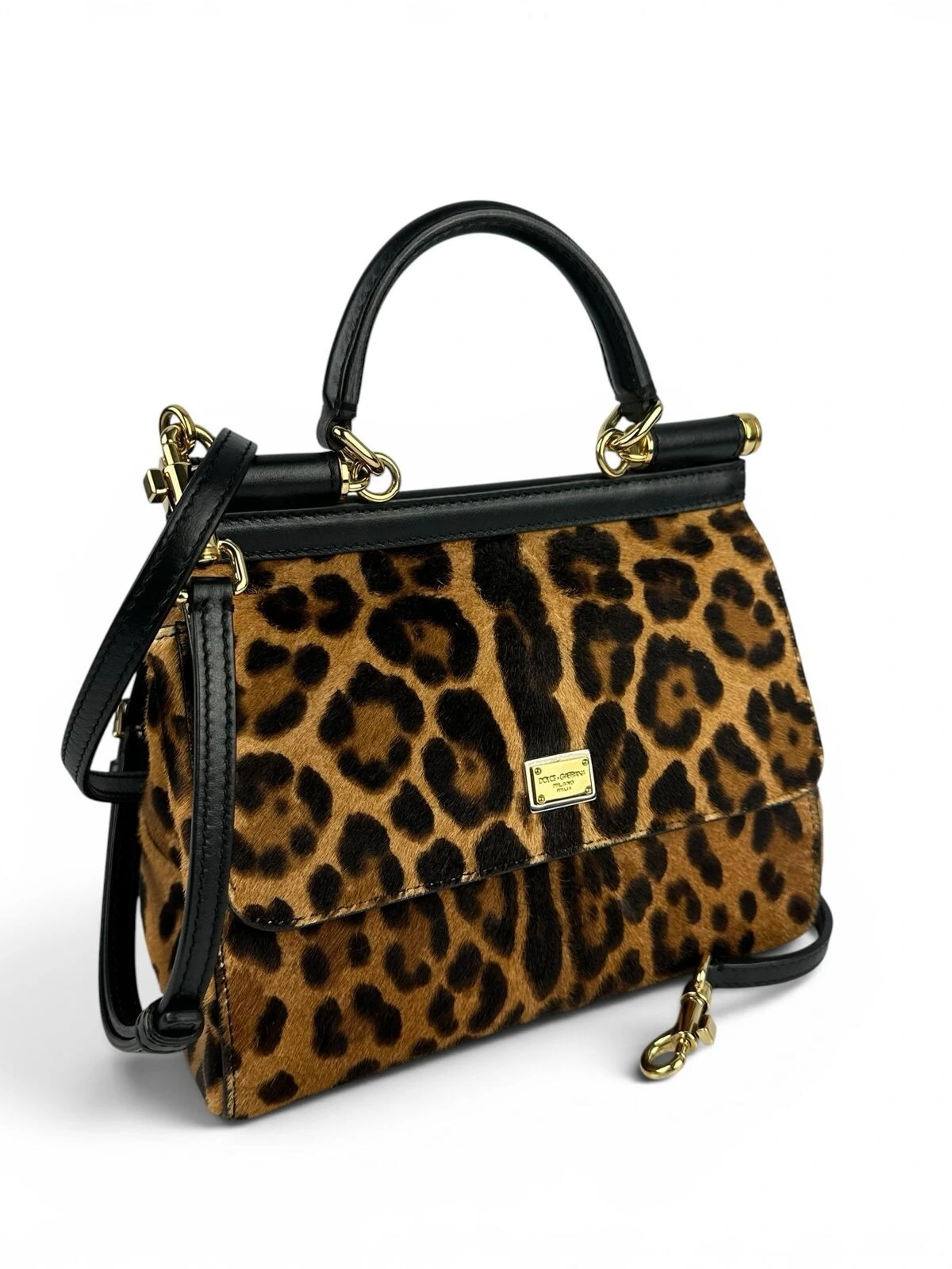 FotoBolsa Dolce & Gabbana Sicily Small Ponyhair Leopard Print