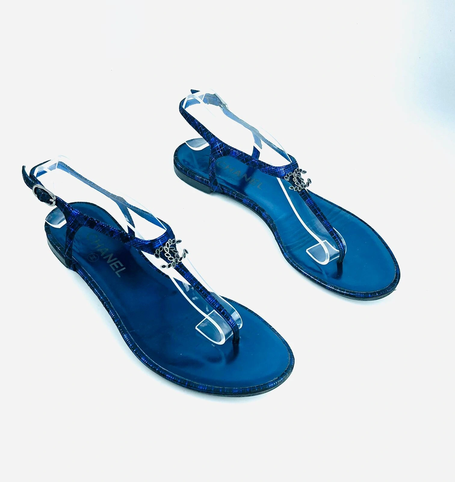 FotoSandália Chanel CC Azul