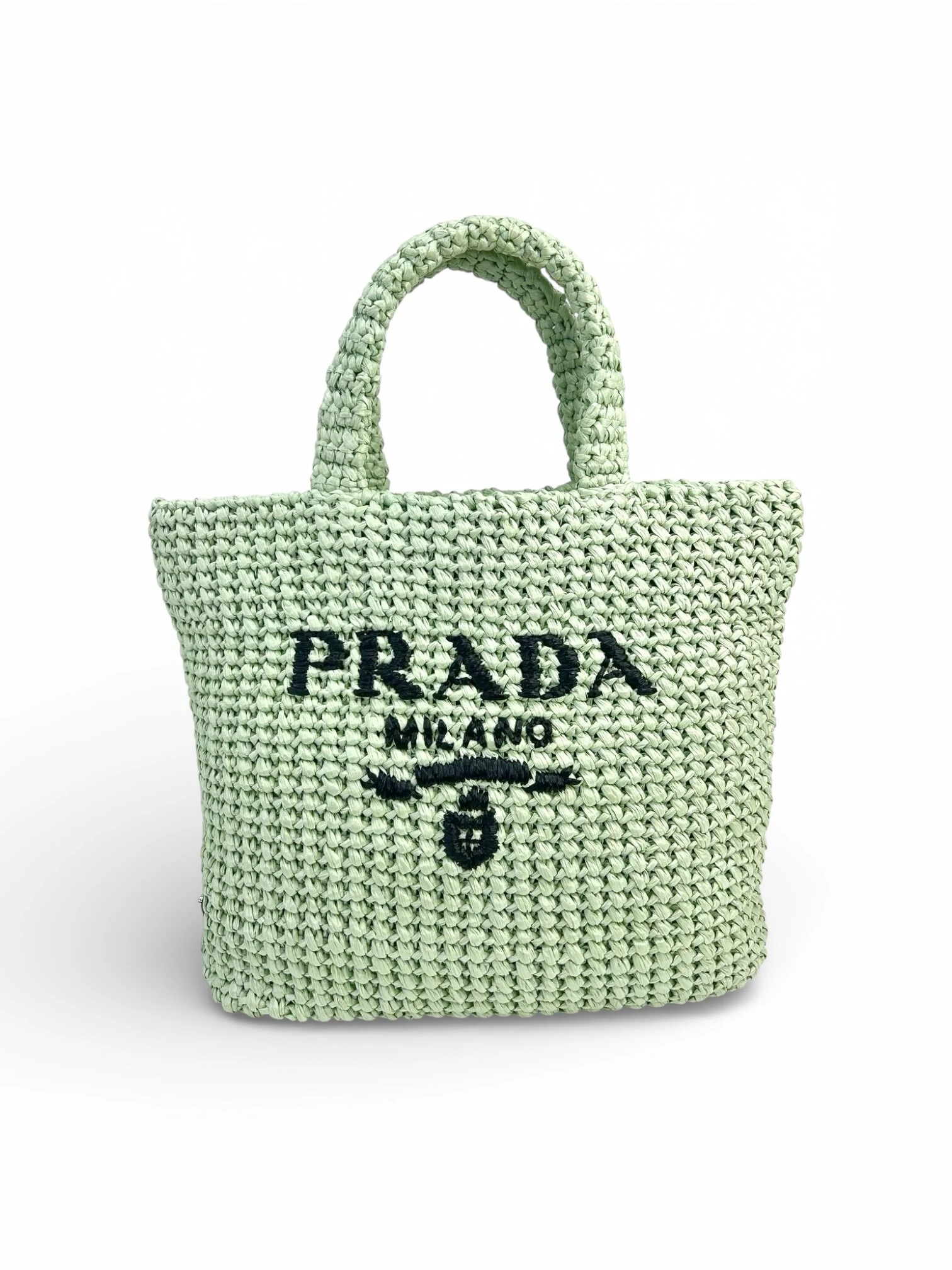 FotoBolsa Prada Ráfia Crochê Verde Menta