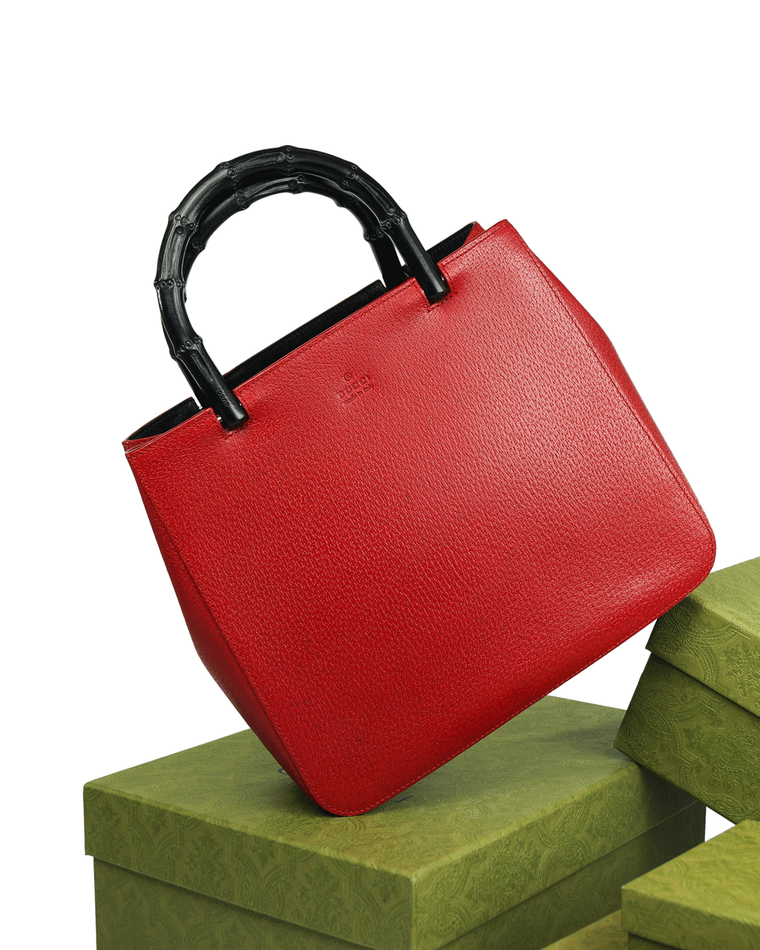 FotoBolsa Gucci Bamboo em Couro Vermelha