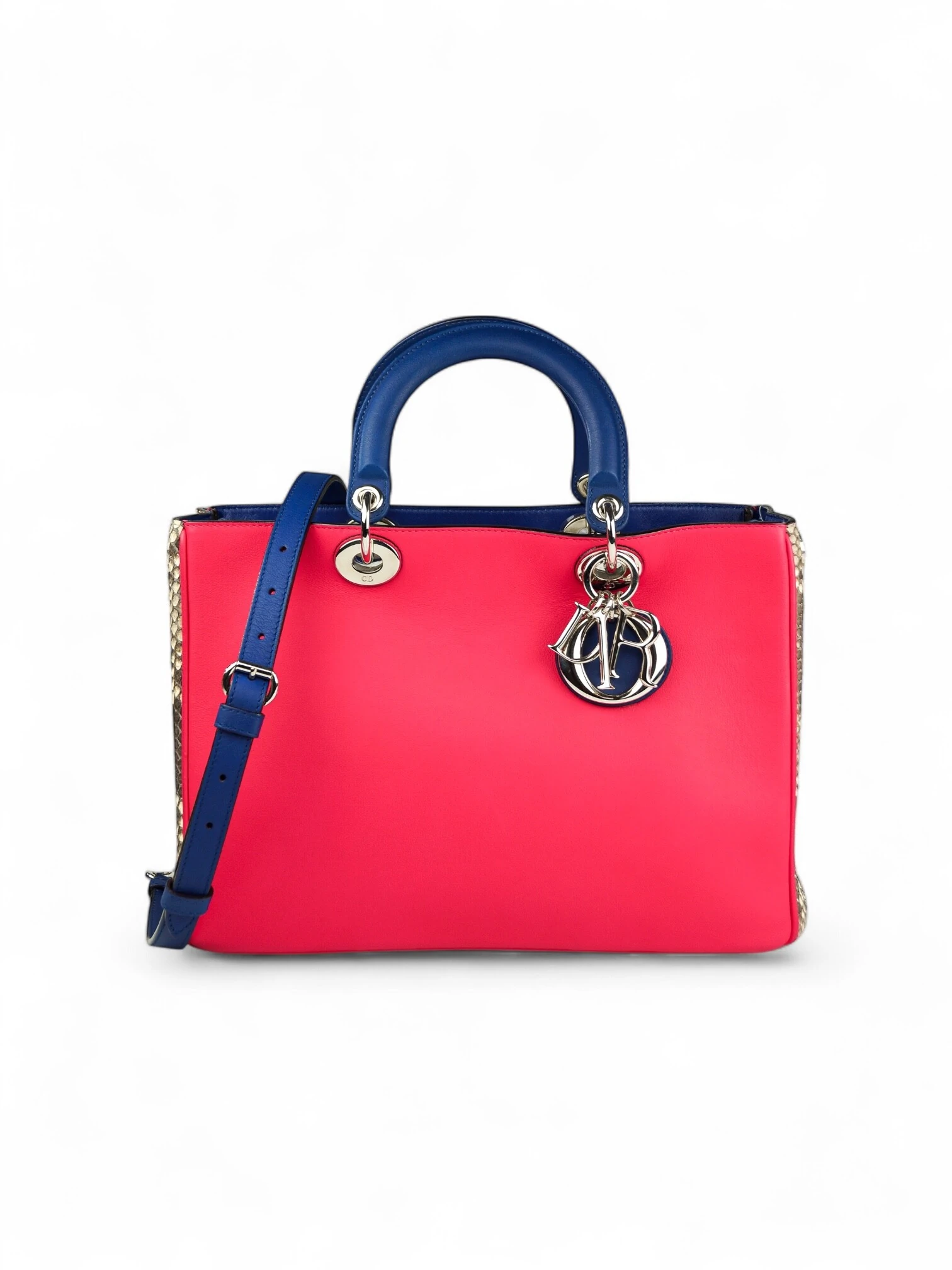 FotoBolsa Dior Diorissimo Snakeskin Média Rosa e Azul