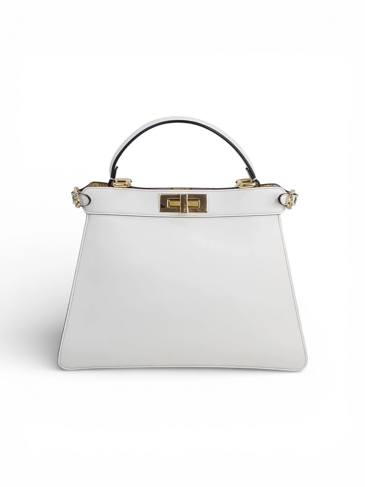 FotoBolsa Fendi x Versace Peekaboo Meduim em Couro, Branca