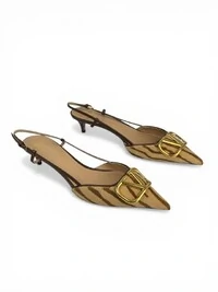Scarpin Valentino VLogo Sling Pony-Hair Natural