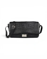 Bolsa Chanel 2.55 Messenger Crocodilo Preta