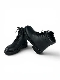 Bota Valentino Combat Boot Preta
