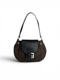 Bolsa Fendi Zucchino Canvas Drawstring Baguette