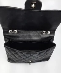 Bolsa Chanel Quilted Single Flap Jumbo 11.12 Perforated Preta