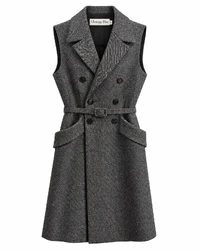 Vestido Christian Dior Bar Jacket Belt Cinza
