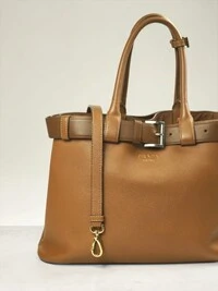 Bolsa Prada Buckle Tote Large Marrom