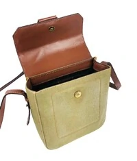 Bolsa Dior Crossbody Vintage Canvas Couro Bege e Caramelo