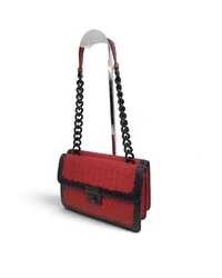 Bolsa Bottega Veneta Olimpia Intrecciato Vermelho/Preto