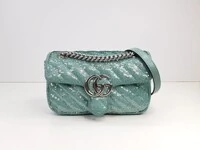 Bolsa Gucci Marmont Paetê Azul Turquesa