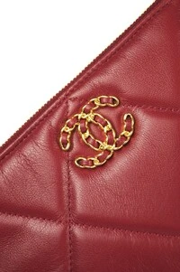 Clutch Chanel 19 Pochette CC Vermelha