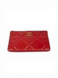 Clutch Chanel 19 Pochette CC Vermelha