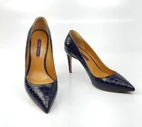 Sapato Ralph Lauren Croco Azul Marinho