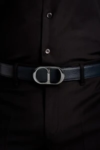 Cinto Christian Dior Reversível Azul Marinho