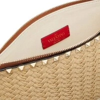 Clutch Valentino Ráfia e Couro