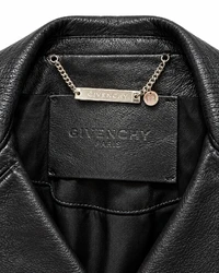 Jaqueta de couro Givenchy Double-Breasted Cropped