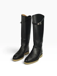 Bota Hermès Jumping Noir c/ Palladium