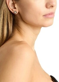 Brinco Valentino VLogo Round Stud Prata