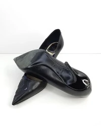 Sapato Christian Dior em Couro e Verniz Preto