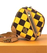 Bolsa Louis Vuitton Damier Pop Chess Messenger Amarelo