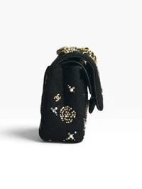 Bolsa Chanel Classic Medium Embellished Double Flap Preta