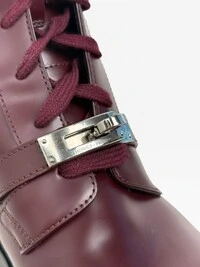 Bota Hermès Glossed Funk Ankle Boots Burgundy