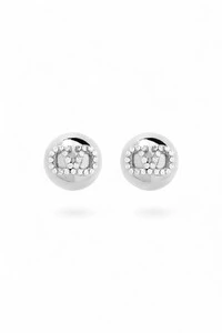 Brinco Valentino VLogo Round Stud Prata