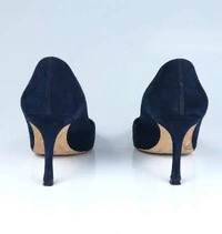 Sapato Manolo Blahnik Camurça Azul Marinho