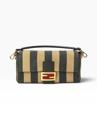 Bolsa Fendi Nubuck Pequin Baguette Moro e Ebano