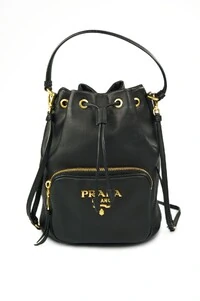 Bolsa Prada Bucket Couro Preto
