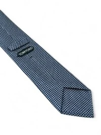 Gravata Tom Ford em Seda Azul Branca