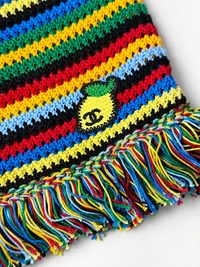 Saia Chanel Coco Beach Tricot Listrado Multicolorido