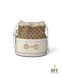 Bolsa Gucci Horsebit 1955 GG Canvas Bucket Ivory