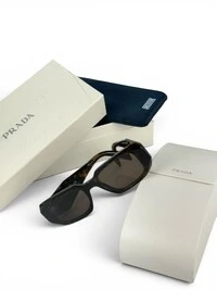Óculos De Sol Prada Symbole Acetato De Tartaruga Marrom