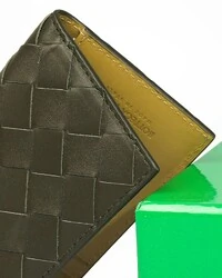 Porta Cartão Bottega Veneta Intrecciato Verde