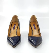 Sapato Ralph Lauren Croco Azul Marinho