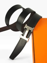 Cinto Hermès Constance Reversível Preto e Marrom