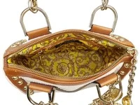 Bolsa Versace em Phyton Off White e Couro Caramelo