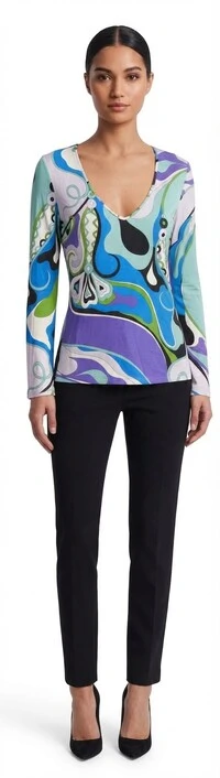 Blusa Emilio Pucci Estampada azul