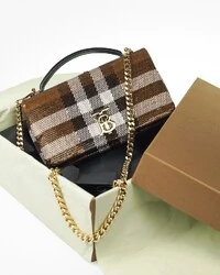 Bolsa Burberry Lola Small Lantejoulas Marrom