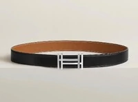Cinto Hermès Cinto H Reversível Couro Box e Togo Noir Gold