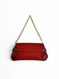 Bolsa Gucci Horsebit Chain Clutch Vermelha